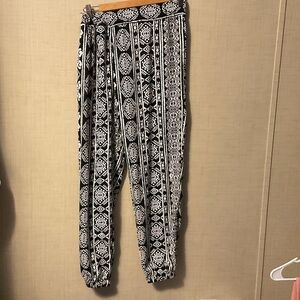 Ambiance Black and White Patterned Joggers